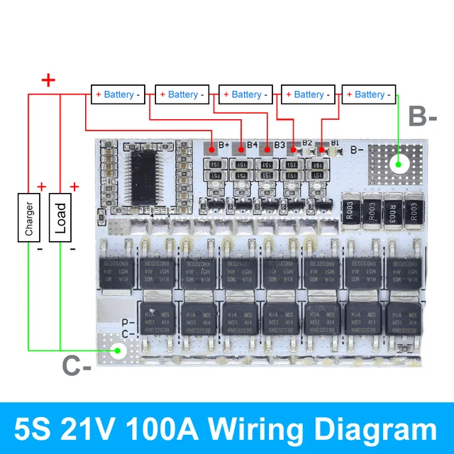 Плата балансировки Li-Ion 5S 21V 100A 