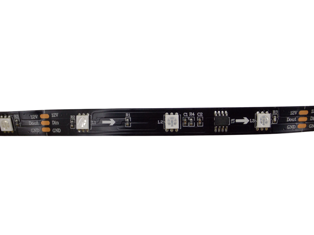 Светодиодная лента 12В - 30Led/м - 7.2Вт/м адресная лента