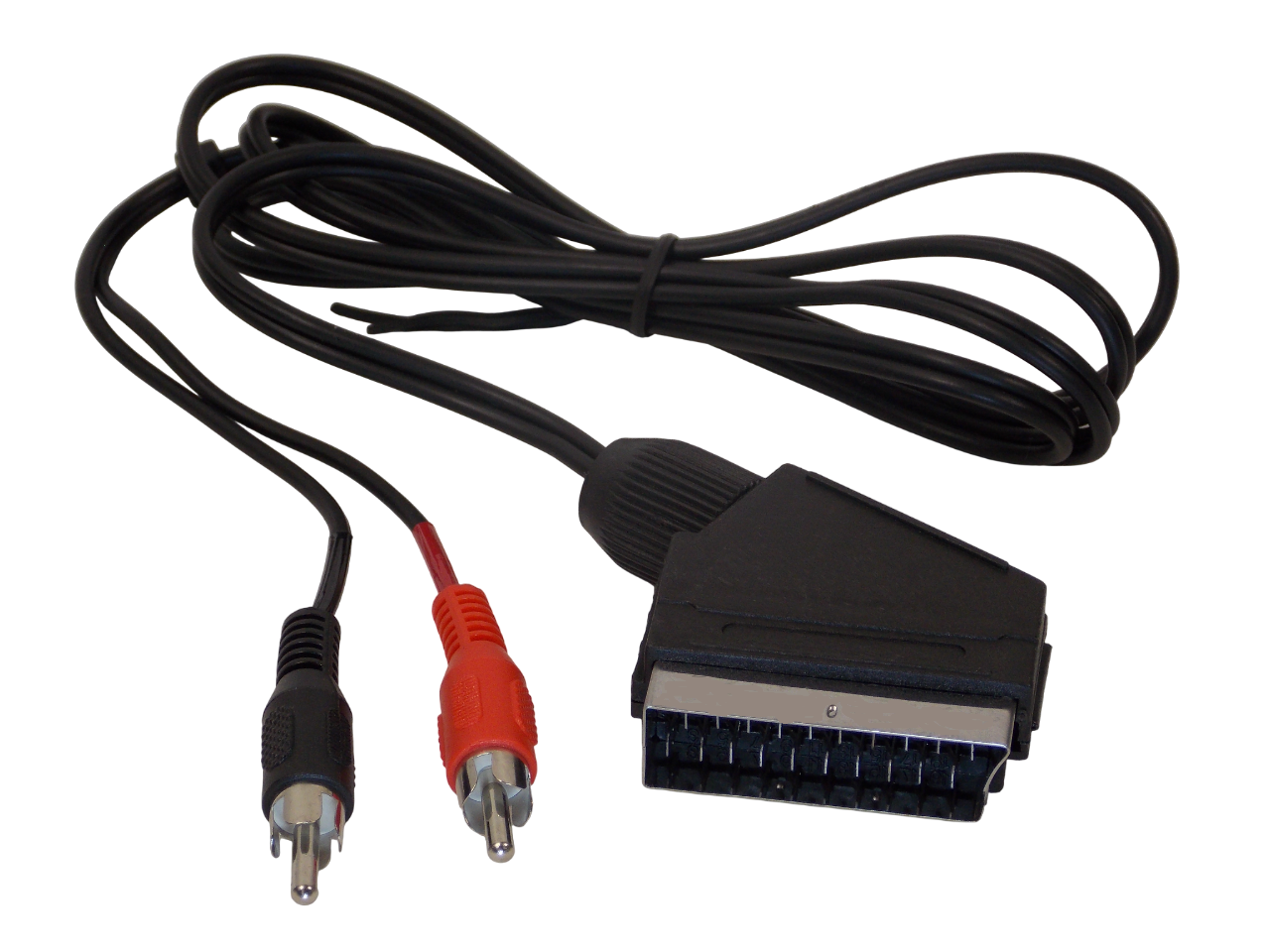Шнур  SCART на 2 х RCA / 3 метра / черный 