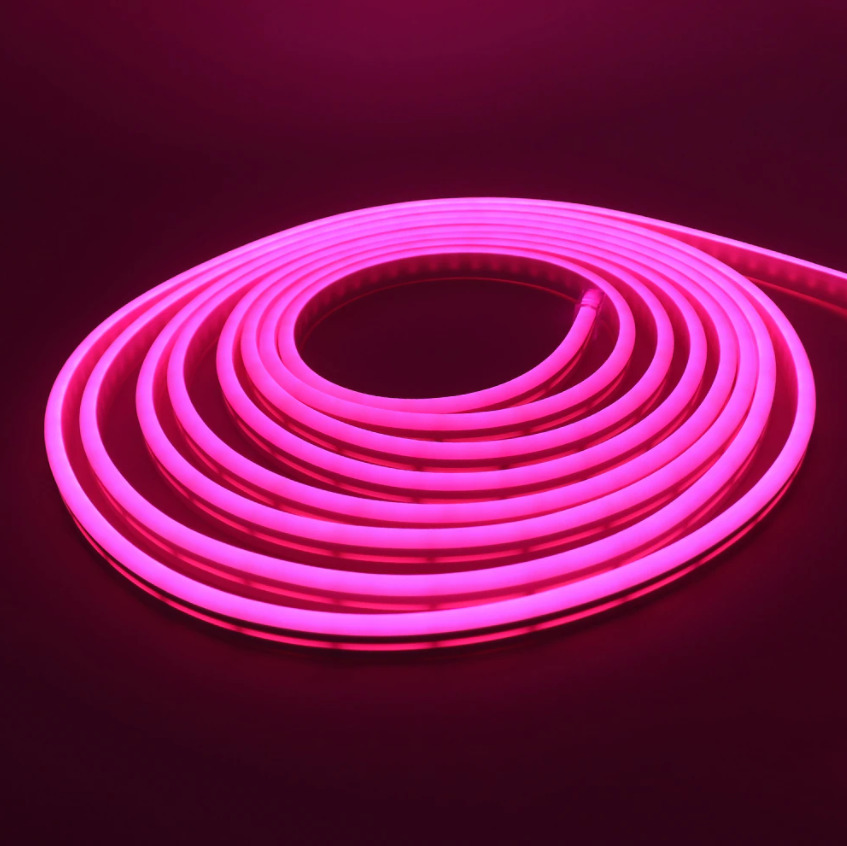 Неоновая  лента 12В - 120Led/м розовая 