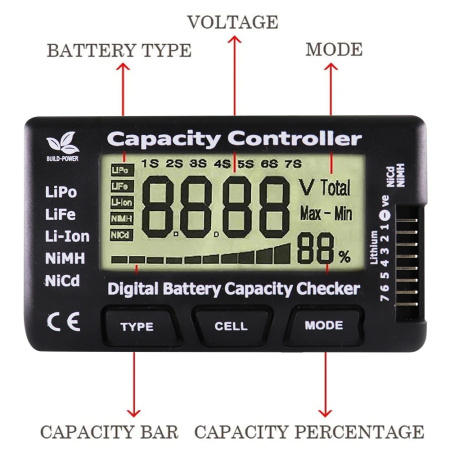 Универсальный контроллер емкости аккумулятора Cellmeter -7