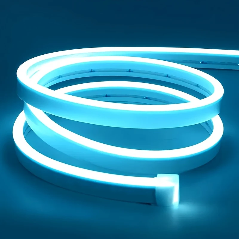Неоновая  лента  12В - 120Led/м ледяная синяя