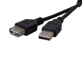 Шнур USB - AM на USB - AF / 3 метра / черный